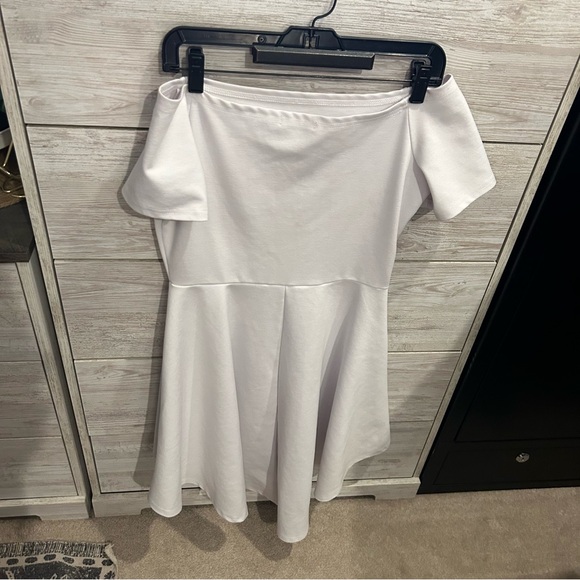 Women's Vintage Retro Bateau Neck Short Sleeve High Waist Cocktail Swing Dress - Picture 4 of 5